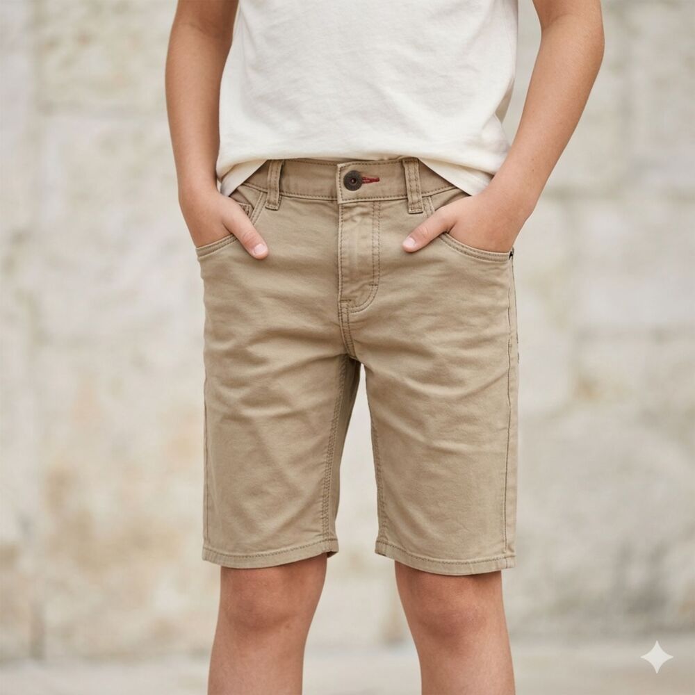 Wrangler Boys Bermuda Shorts Khaki Chino Casual Summer Twill Pants Size 10
